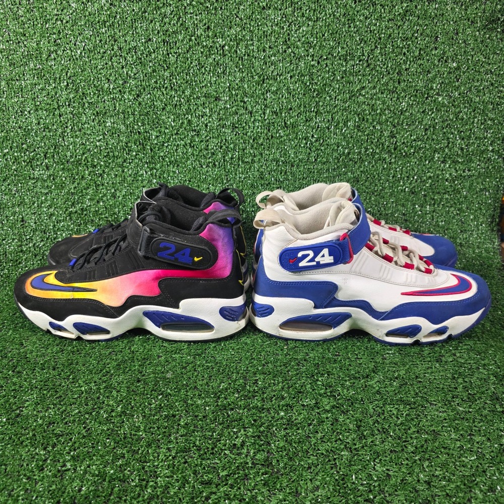 Lot of 2 Nike Air Griffey Max 1- Mens Size 11 - USA Royal Blue & Sunset Gradient